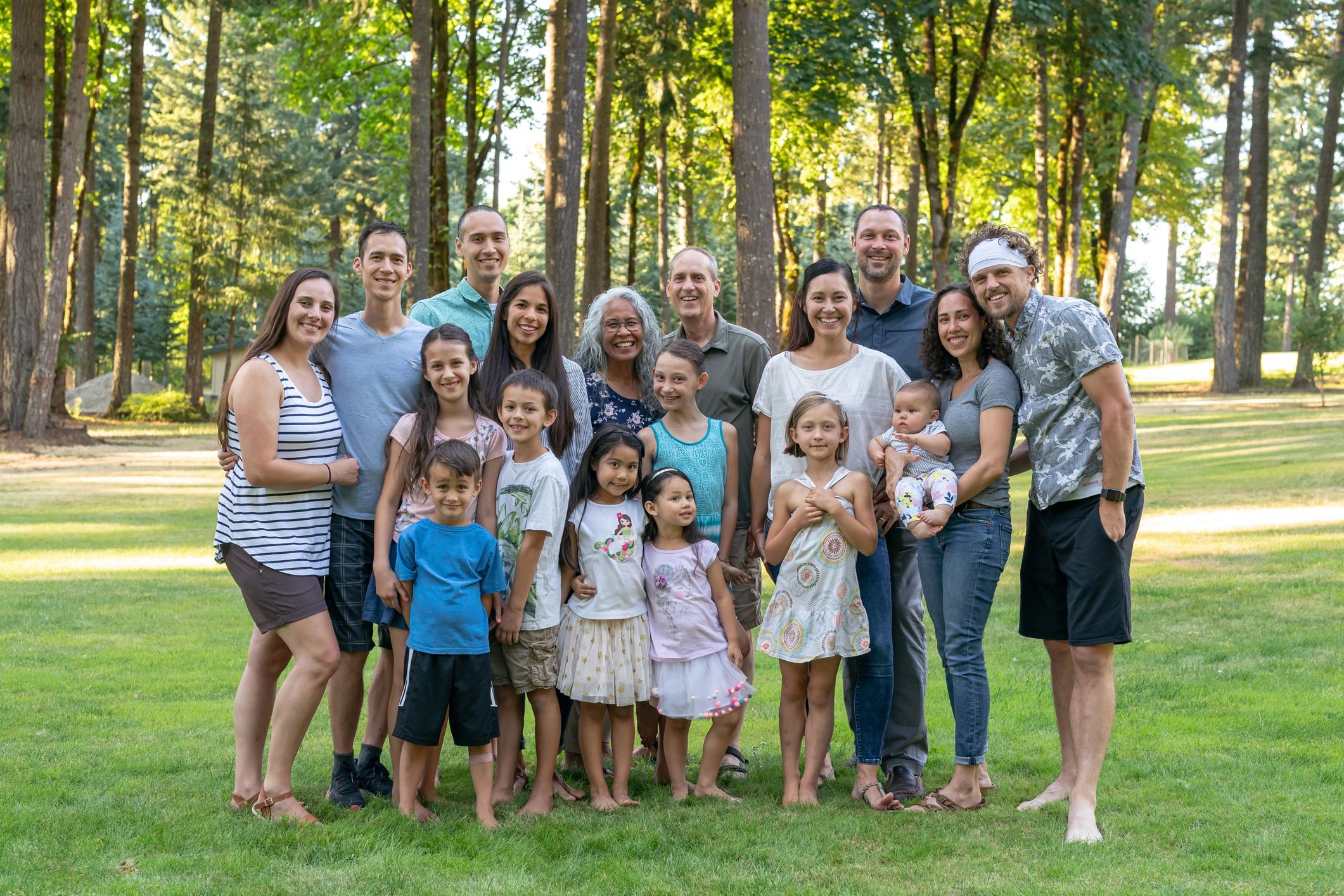 family reunion outdoors multicultural